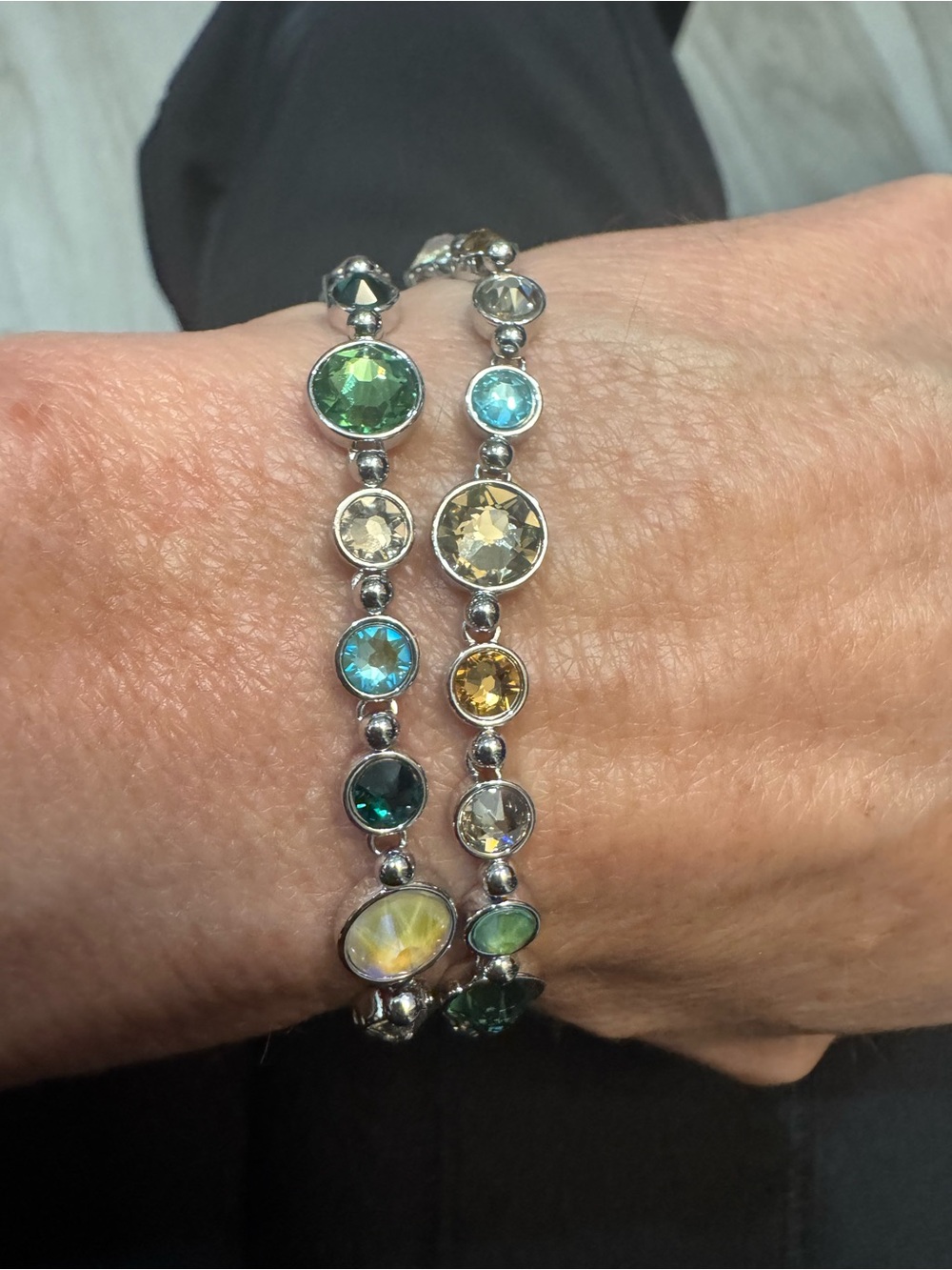 Touchstone Crystal by Swarovski, Glam Bracelet, Earth, New in Box